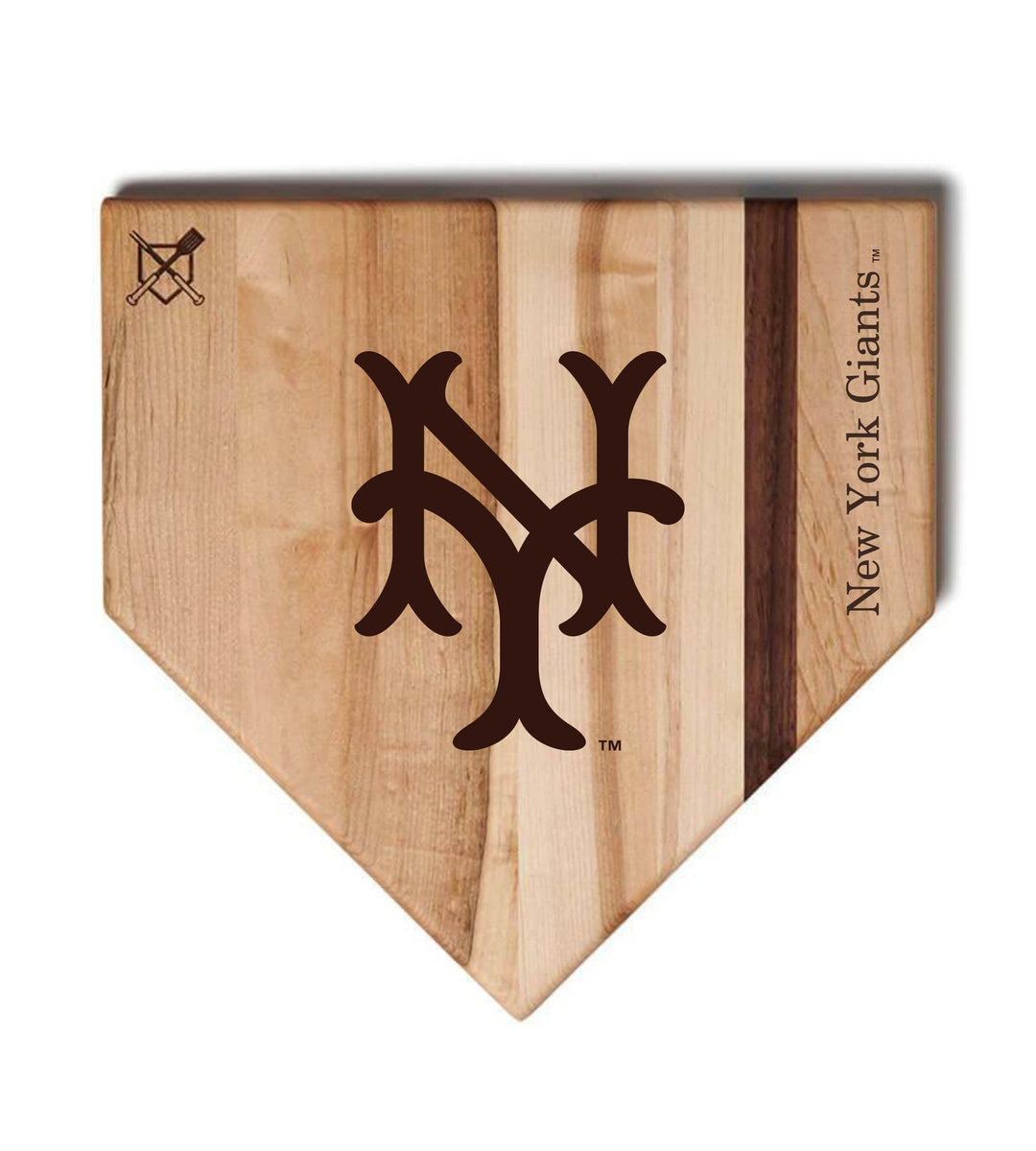 Baseball BBQ New York Giants Full Sized Home Plate Style 1 (17" x 17") New York Giants Cutting Boards | Choose Your Size & Style