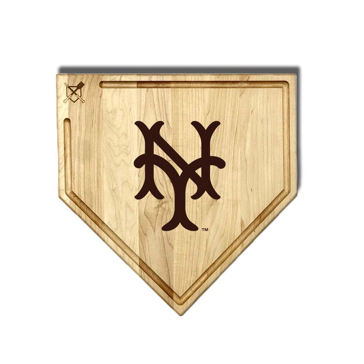 Baseball BBQ New York Giants Full Sized Home Plate Style 1 w/ Trough (17" x 17") New York Giants Cutting Boards | Choose Your Size & Style