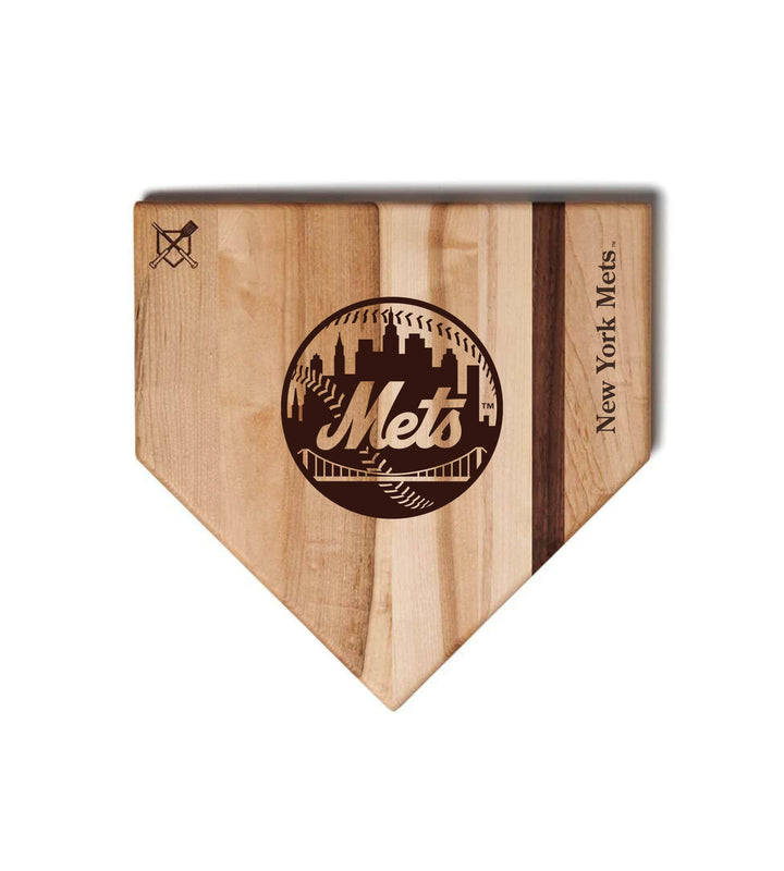 Baseball BBQ New York Mets "Mets" Home Plate / 12"x12" New York Mets Home Plate Cutting Boards | Multiple Sizes | Multiple Designs