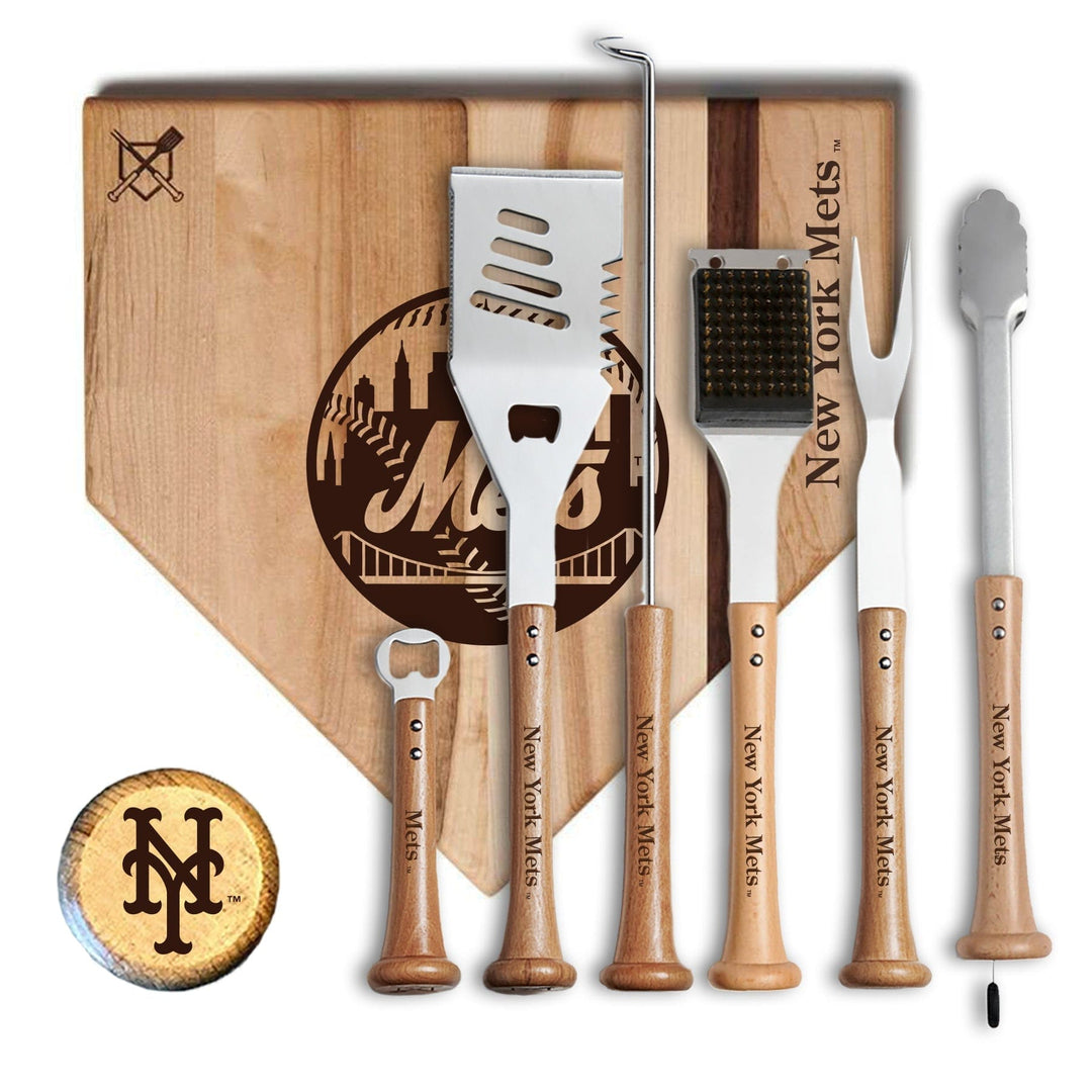 Baseball BBQ New York Mets MVP Grill Set