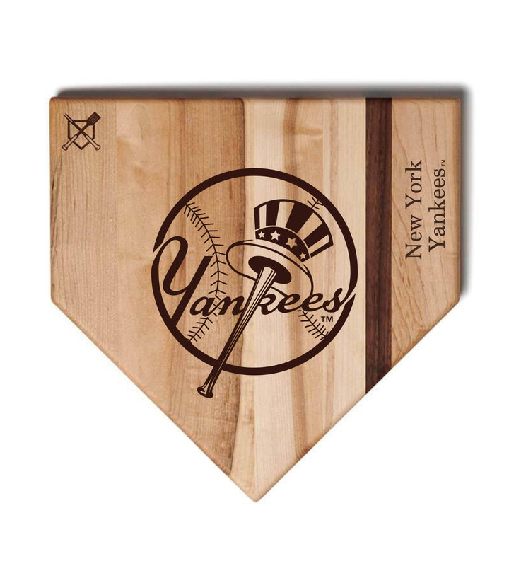 Baseball BBQ New York Yankees "Yankees" Home Plate / 17"x17" New York Yankees Home Plate Cutting Boards | Multiple Sizes | Multiple Designs
