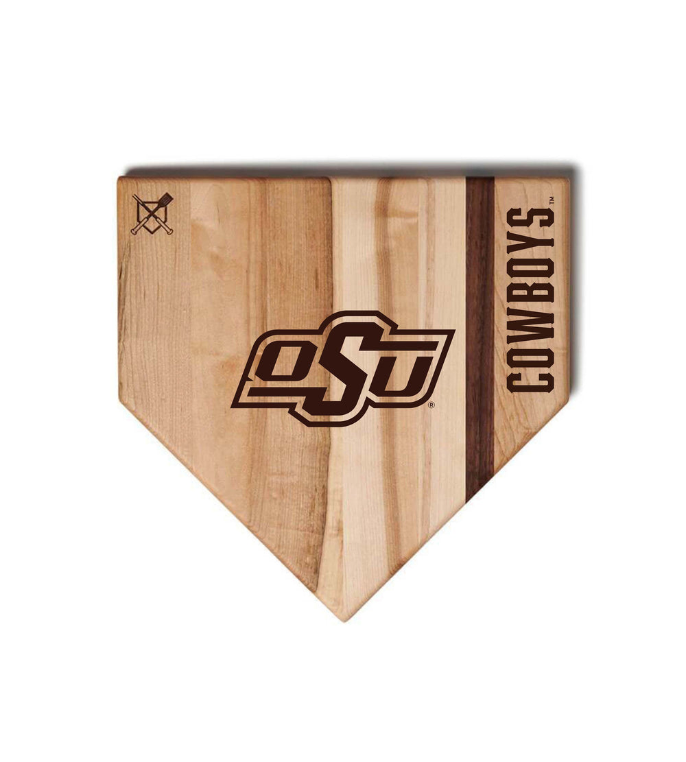 Baseball BBQ Oklahoma State University Home Plate Style 1 (12" x 12") Oklahoma State University Cutting Boards | Choose Your Size & Style