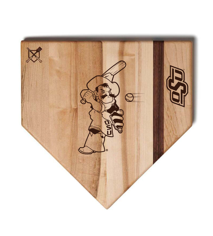 Baseball BBQ Oklahoma State University Home Plate Style 2 (17" x 17") Oklahoma State University Cutting Boards | Choose Your Size & Style