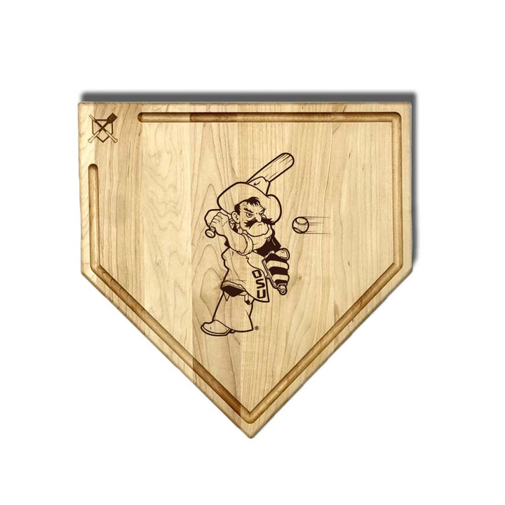 Baseball BBQ Oklahoma State University Home Plate Style 2 w/ Trough (17" x 17") Oklahoma State University Cutting Boards | Choose Your Size & Style