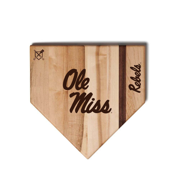 Baseball BBQ Ole Miss Home Plate Style (12" x 12") Ole Miss Cutting Boards | Choose Your Size & Style