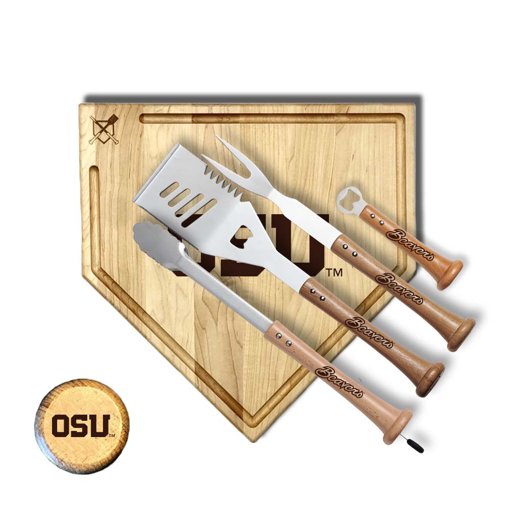 Baseball BBQ Oregon State "GRAND SLAM" Home Plate w/ Trough (17" x 17") Oregon State University  "GRAND SLAM" Combo Set