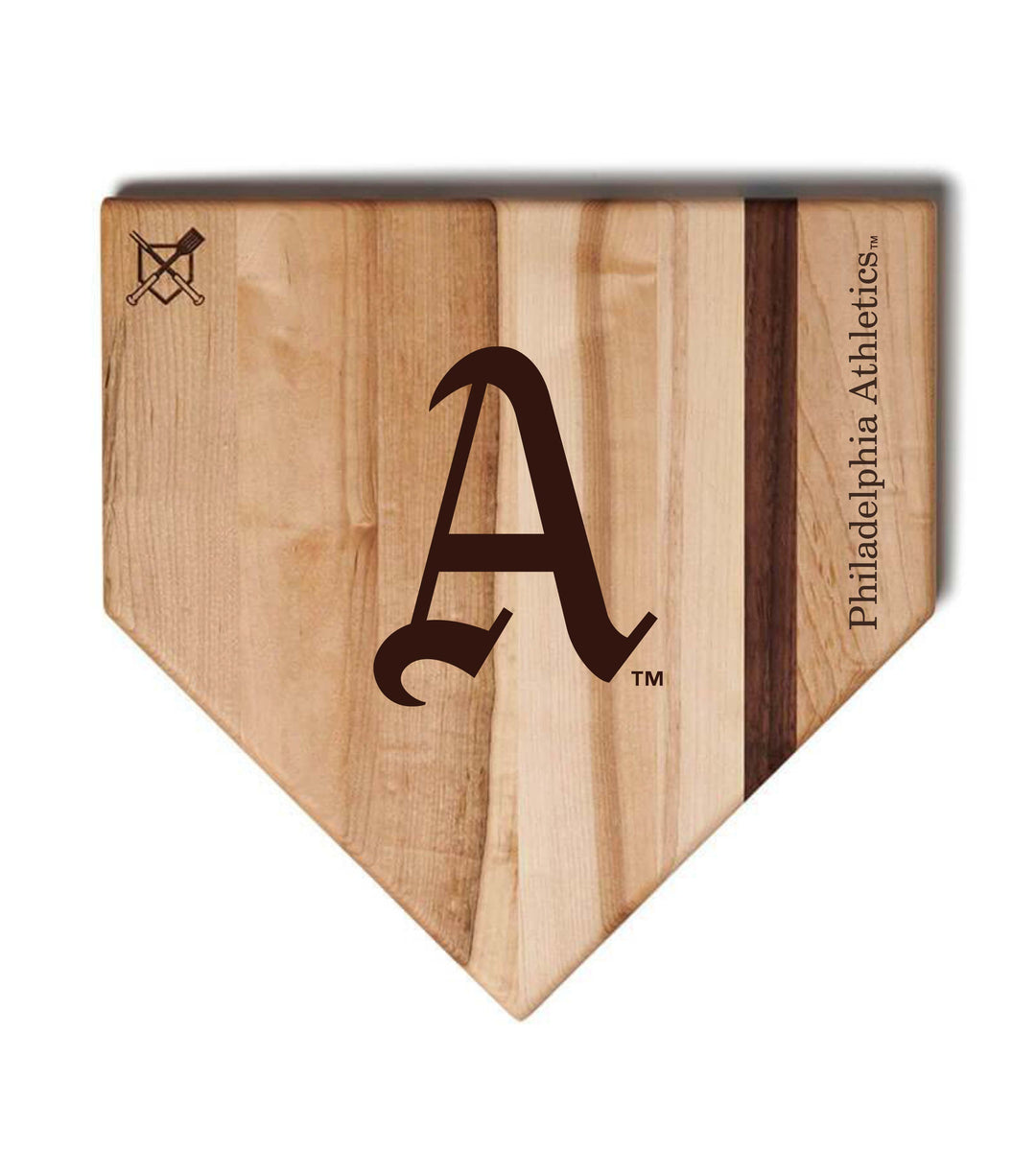 Baseball BBQ Philadelphia Athletics Full Sized Home Plate Style 1 (17" x 17") Philadelphia Athletics Cutting Boards | Choose Your Size & Style