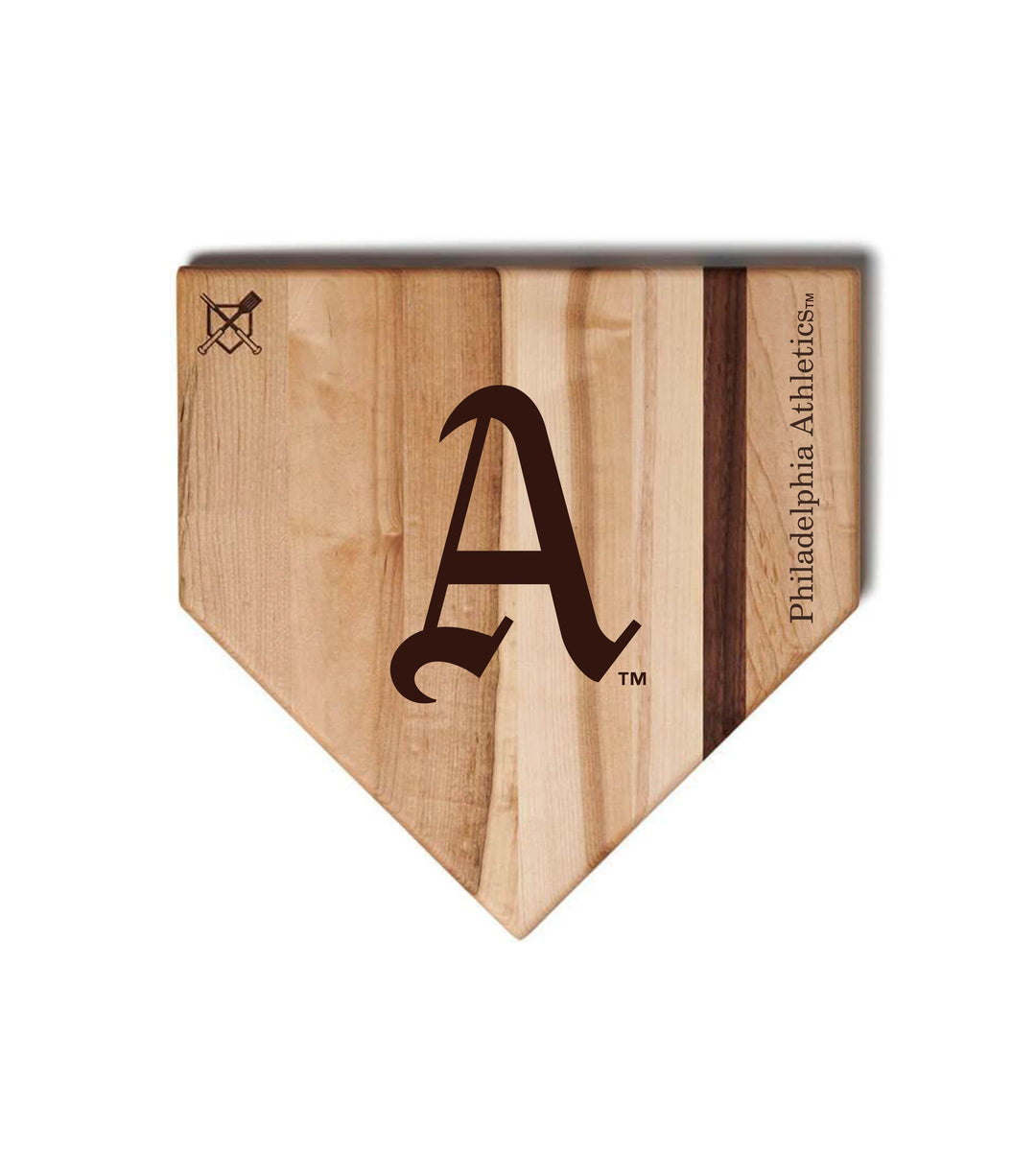 Baseball BBQ Philadelphia Athletics Home Plate Style 1 (12" x 12") Philadelphia Athletics Cutting Boards | Choose Your Size & Style
