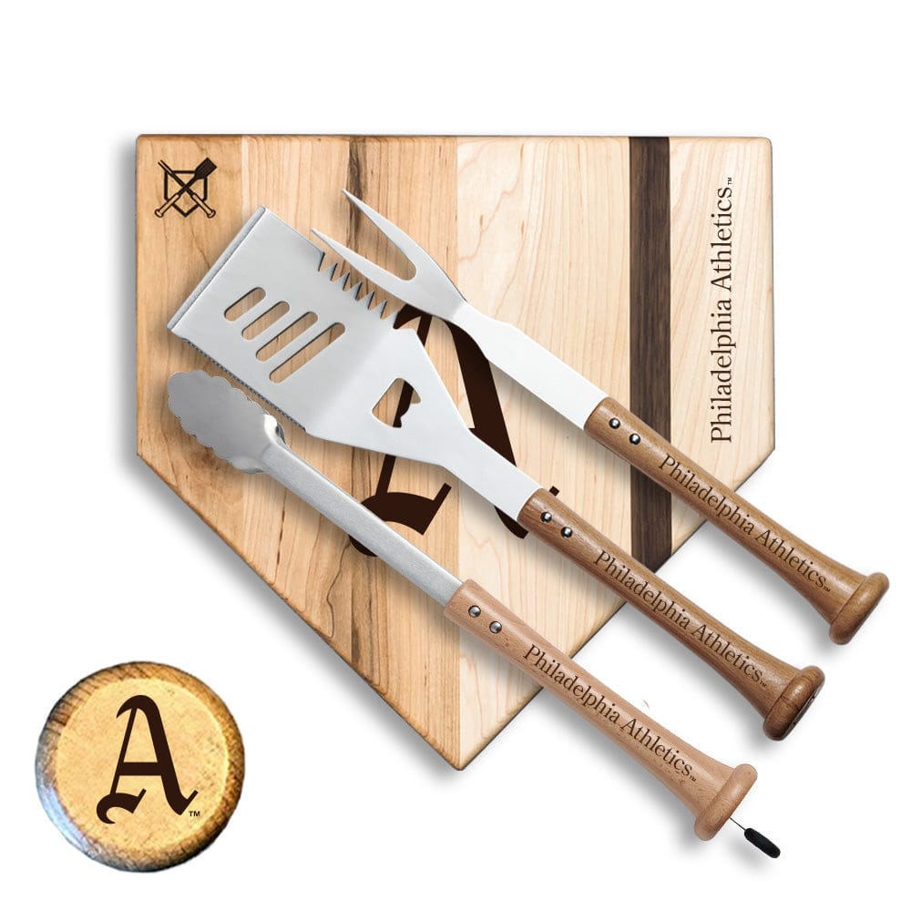 Baseball BBQ Philadelphia Athletics "SILVER SLUGGER" Combo Set 12" Style 1 Philadelphia Athletics "SILVER SLUGGER" Combo Set
