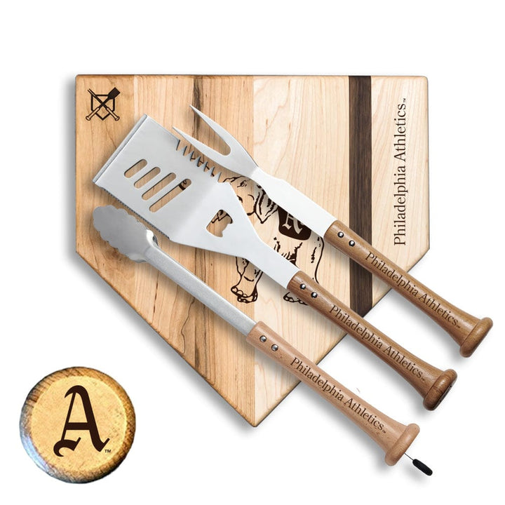 Baseball BBQ Philadelphia Athletics "SILVER SLUGGER" Combo Set 12" Style 2 Philadelphia Athletics "SILVER SLUGGER" Combo Set