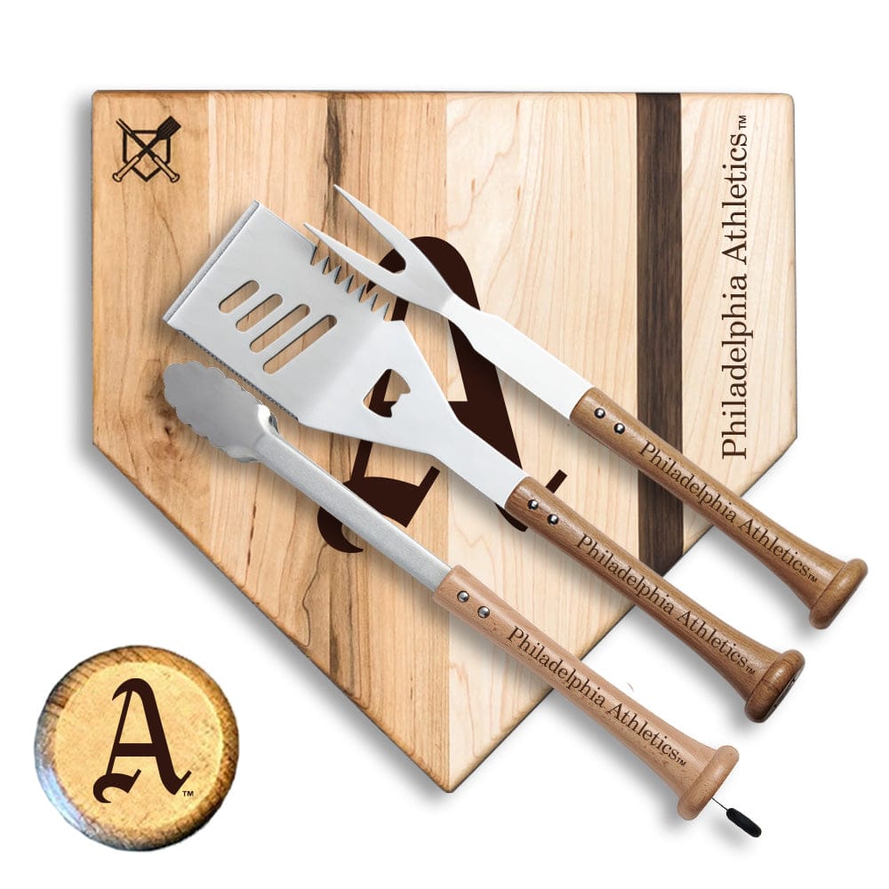 Baseball BBQ Philadelphia Athletics "SILVER SLUGGER" Combo Set 17" Style 1 Philadelphia Athletics "SILVER SLUGGER" Combo Set