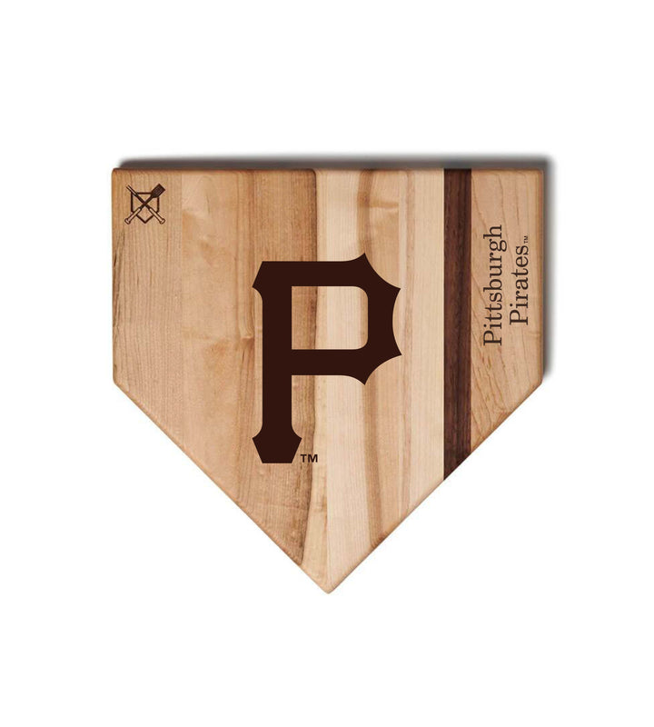 Baseball BBQ Pittsburgh Pirates "P" Home Plate / 12"x12" Pittsburgh Pirates Home Plate Cutting Boards | Multiple Sizes | Multiple Designs