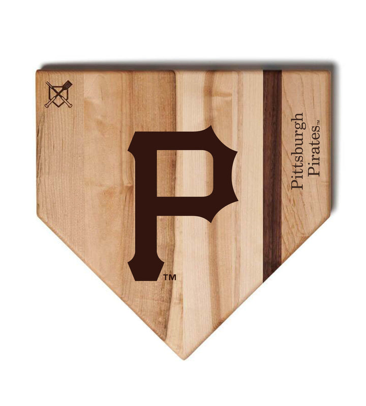 Baseball BBQ Pittsburgh Pirates "P" Home Plate / 17"x17" Pittsburgh Pirates Home Plate Cutting Boards | Multiple Sizes | Multiple Designs
