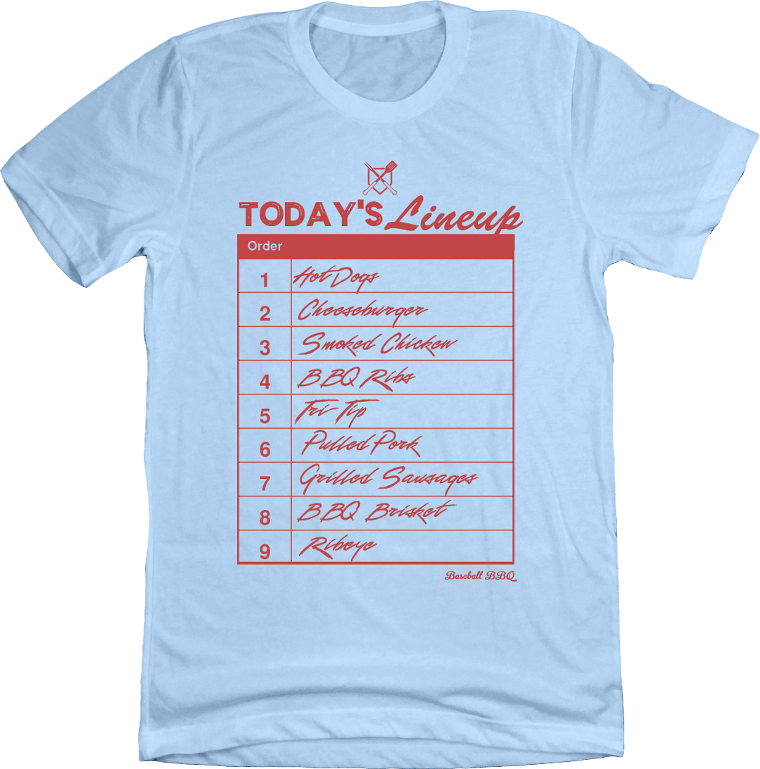 Baseball BBQ Powder Blue / Small Today's Lineup