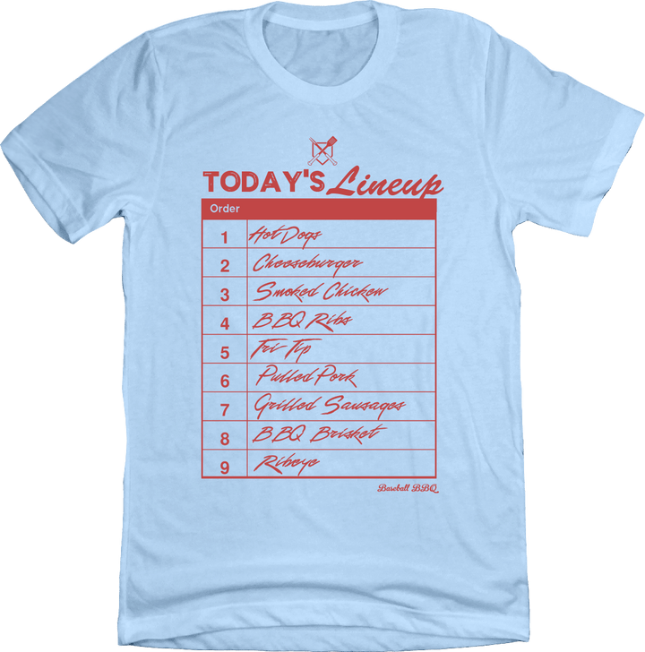 Baseball BBQ Powder Blue / Small Today's Lineup
