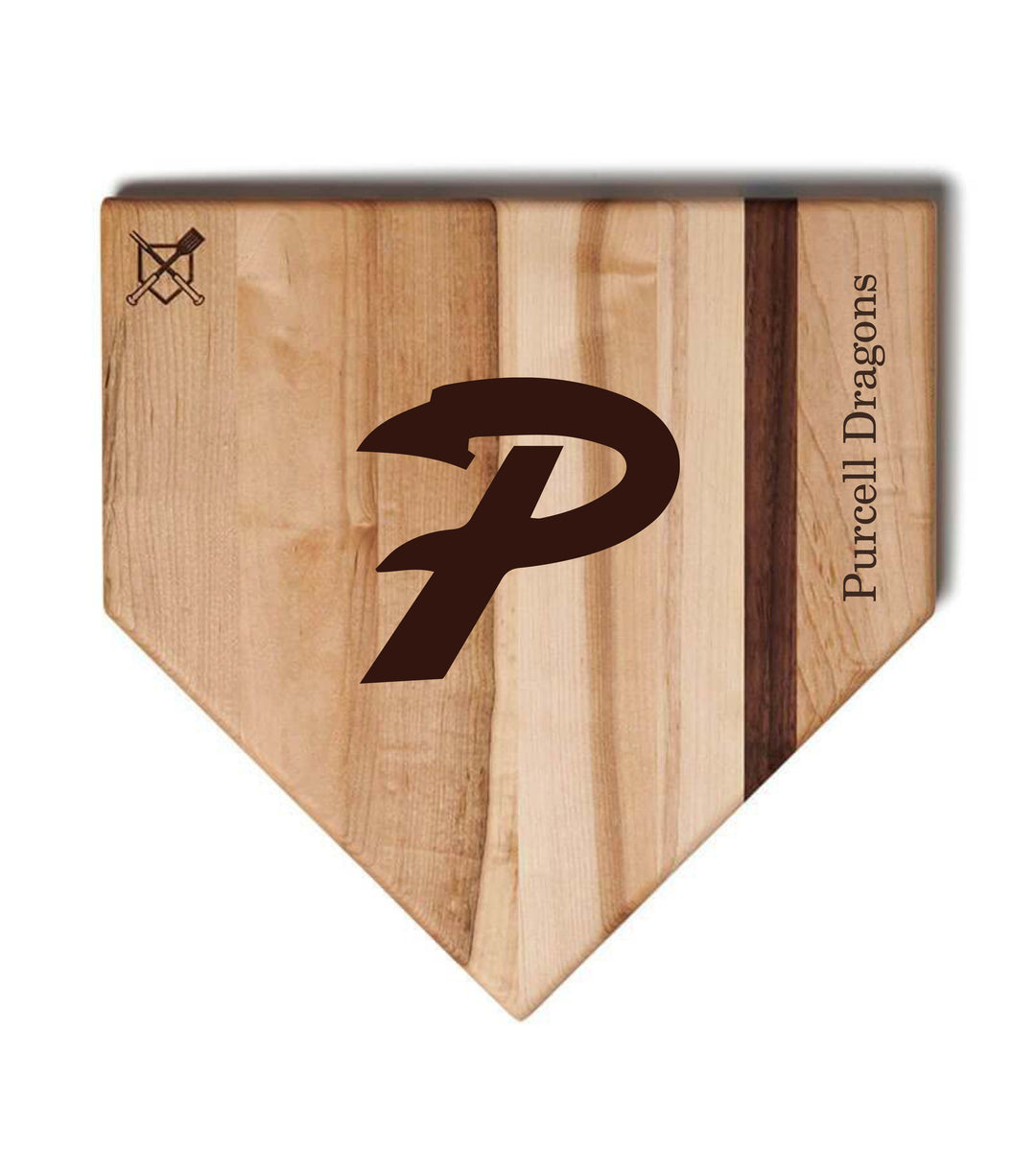Baseball BBQ Purcell Dragons Home Plate Cutting Boards | Choose Your Size
