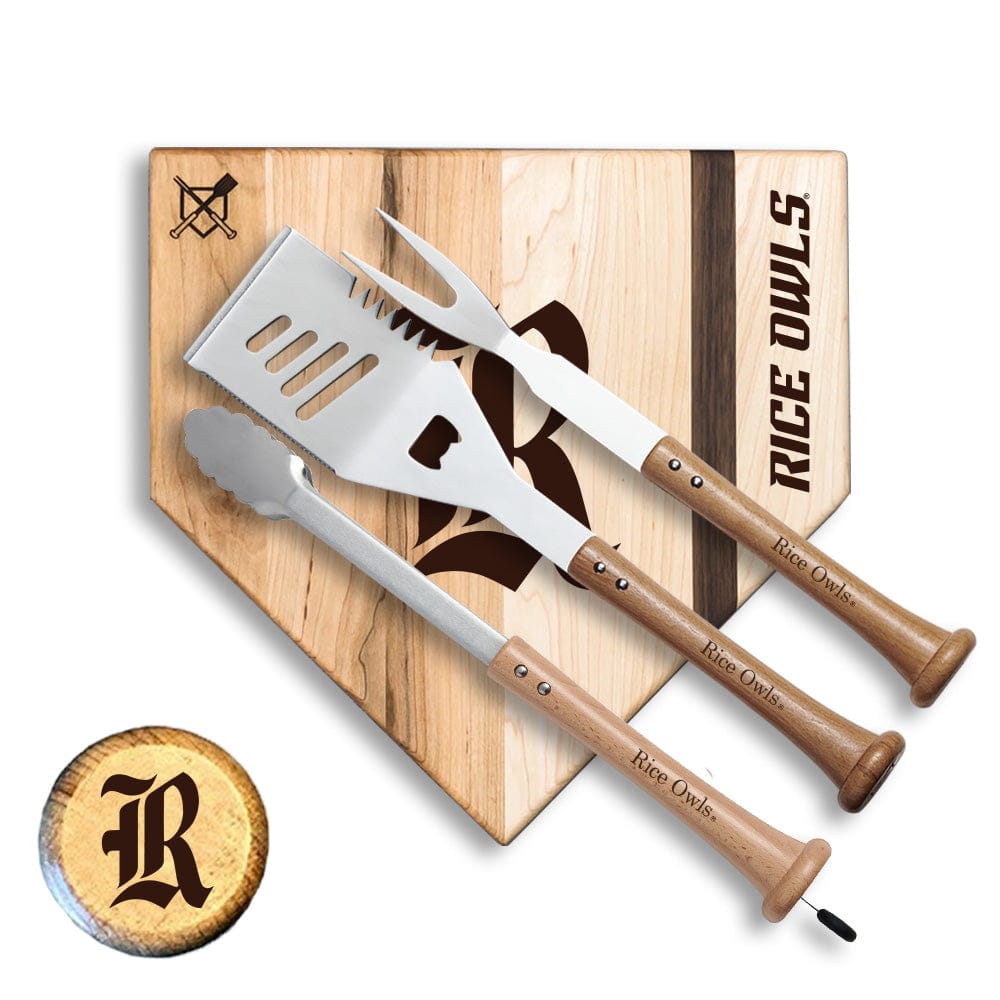 Baseball BBQ Rice Silver Slugger  Home Plate Style (12" x 12") Rice "SILVER SLUGGER" Combo Set