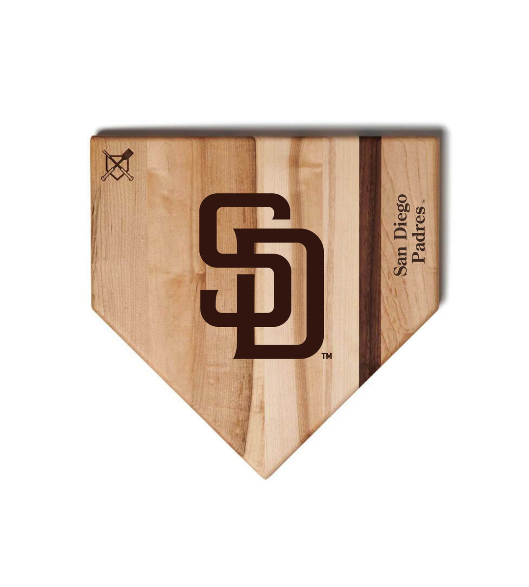 Baseball BBQ San Diego Padres "SD" Home Plate / 12" x 12" San Diego Padres "Silver Slugger" Combo Set