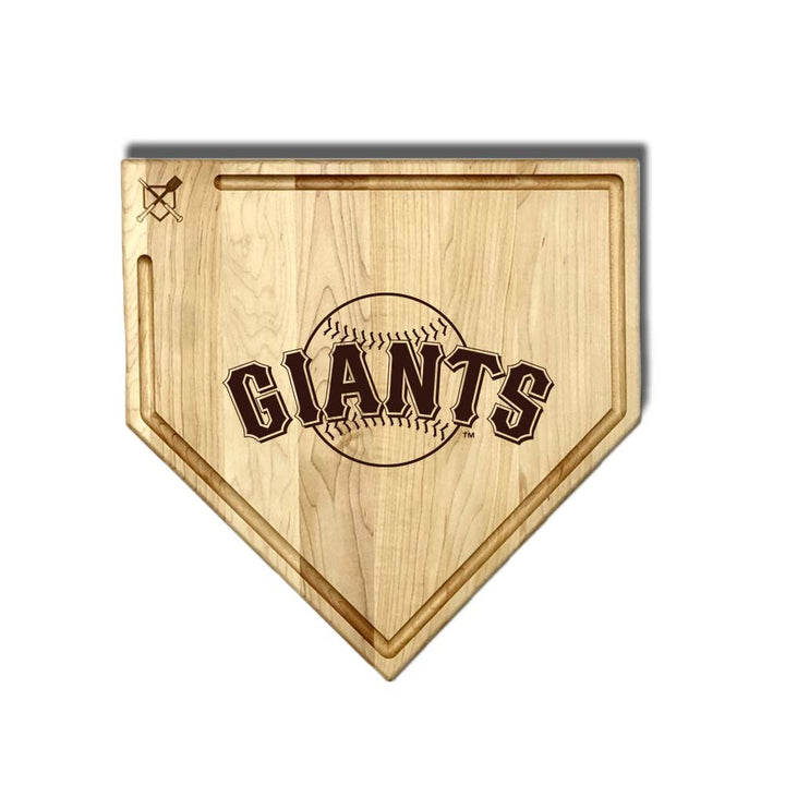 Baseball BBQ San Francisco Giants "Giants Home Plate Cutting Board (With Trough) / 17"x17" San Francisco Giants Home Plate Cutting Boards | Multiple Sizes | Multiple Designs