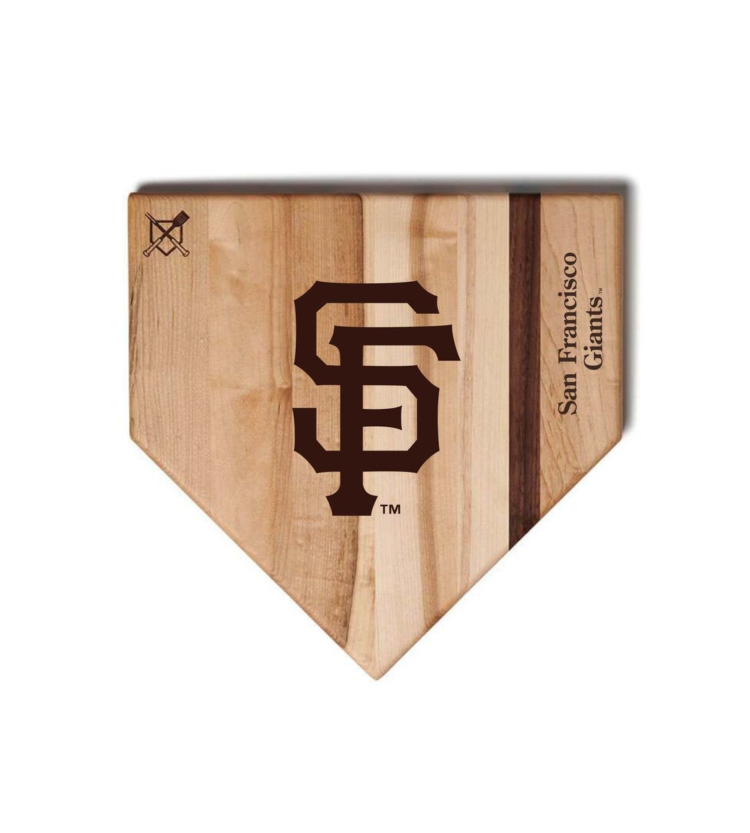 Baseball BBQ San Francisco Giants "SF" Home Plate / 12"x12" San Francisco Giants Home Plate Cutting Boards | Multiple Sizes | Multiple Designs