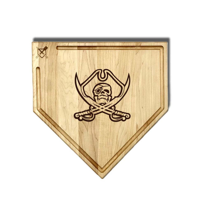 Baseball BBQ School logo / Full Sized Home Plate Style w/ Trough (17" x 17") Rogers Pirates Cutting Boards | Choose Your Size & Style
