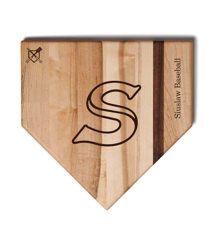Baseball BBQ School logo / Home Plate Style (17" x 17") Siuslaw Vikings Cutting Boards | Choose Your Size & Style