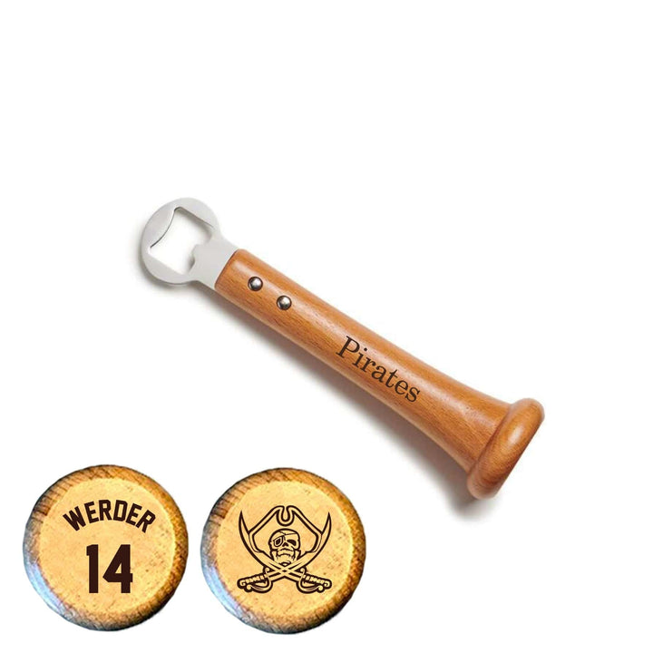 Baseball BBQ School logo Rogers Pirates "PICKOFF" Bottle Opener