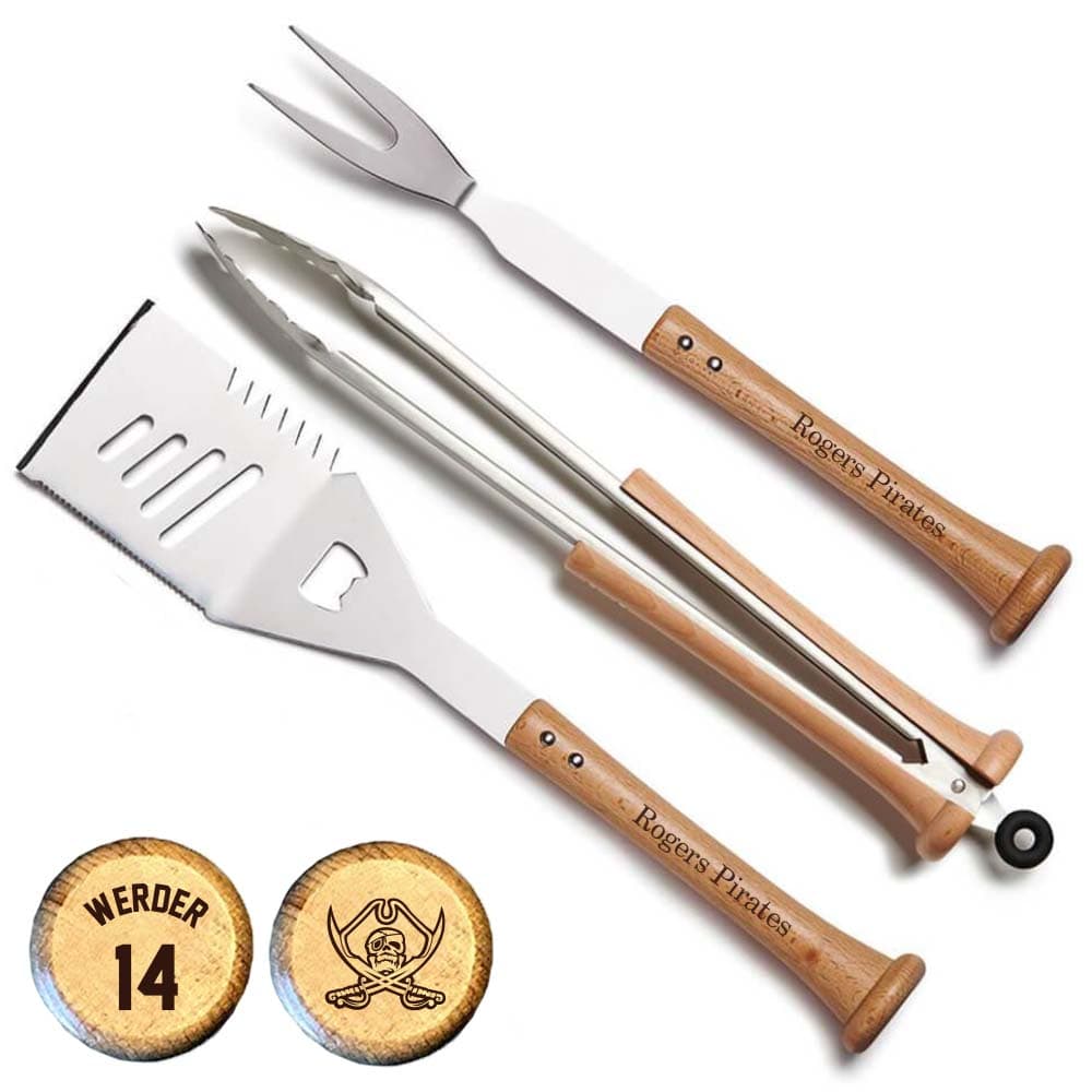 Baseball BBQ School logo Rogers Pirates  "TRIPLE PLAY" Combo Set