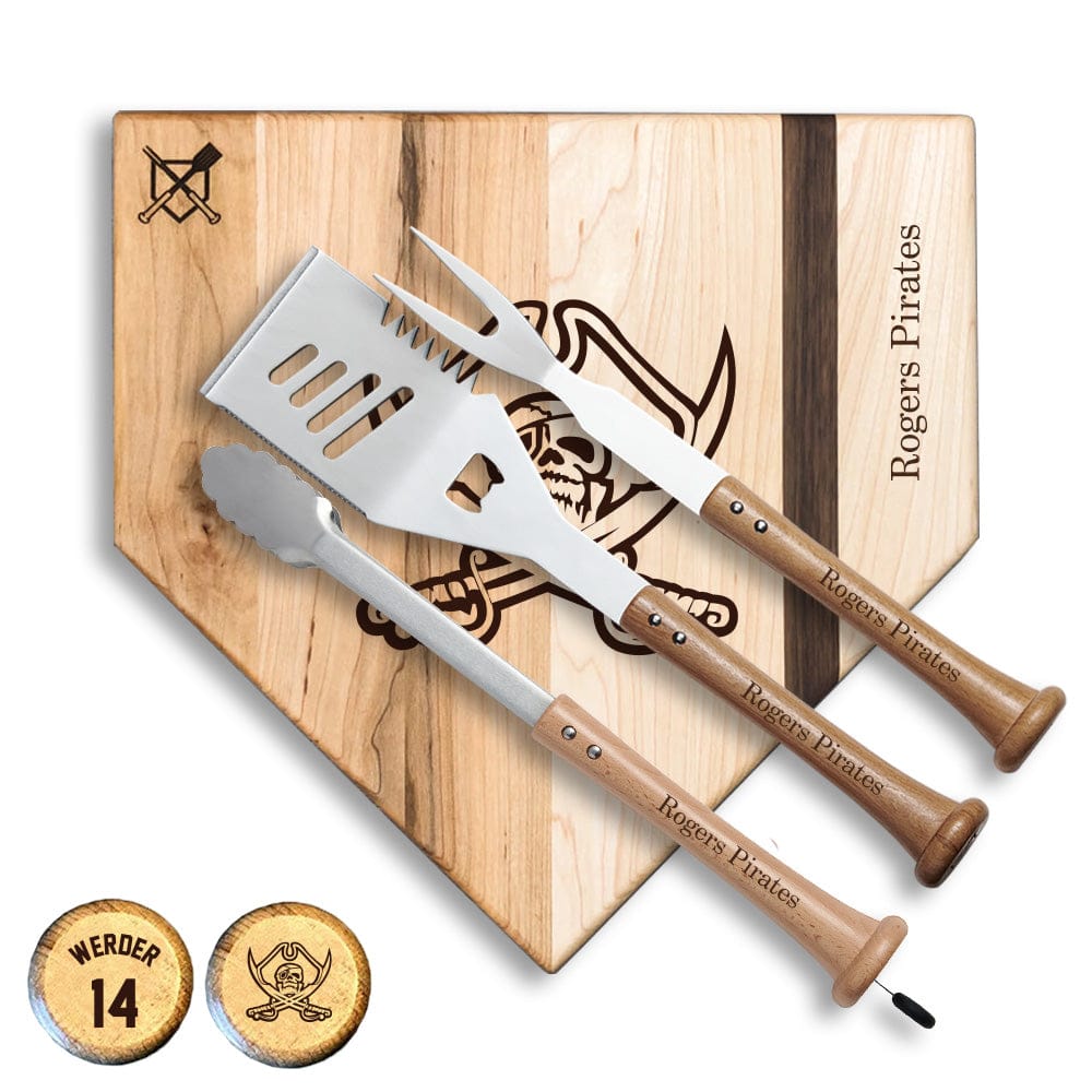 Baseball BBQ School logo / School logo Rogers Pirates "SILVER SLUGGER" Combo Set