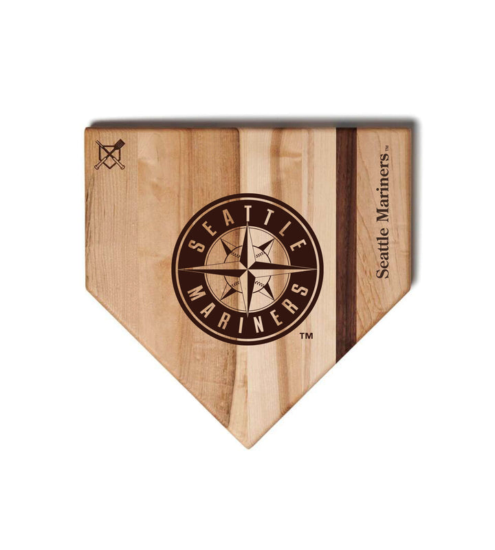 Baseball BBQ Seattle Mariners "Mariners" Home Plate / 12"x12" Seattle Mariners Home Plate Cutting Boards | Multiple Sizes | Multiple Designs