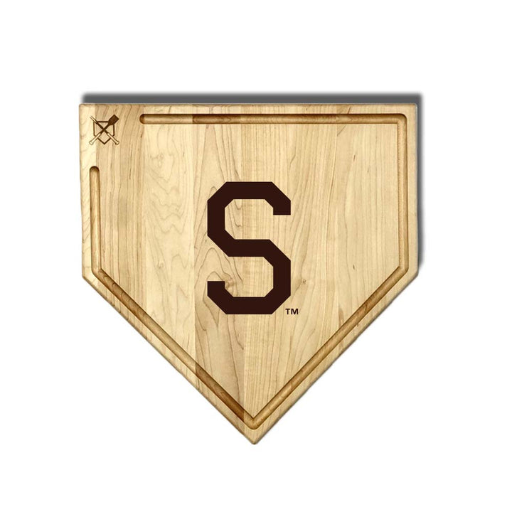 Baseball BBQ Seattle Pilots Full Sized Home Plate Style 1 w/ Trough (17" x 17") Seattle Pilots Cutting Boards | Choose Your Size & Style