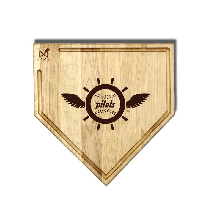 Baseball BBQ Seattle Pilots Full Sized Home Plate Style 2 w/ Trough (17" x 17") Seattle Pilots Cutting Boards | Choose Your Size & Style