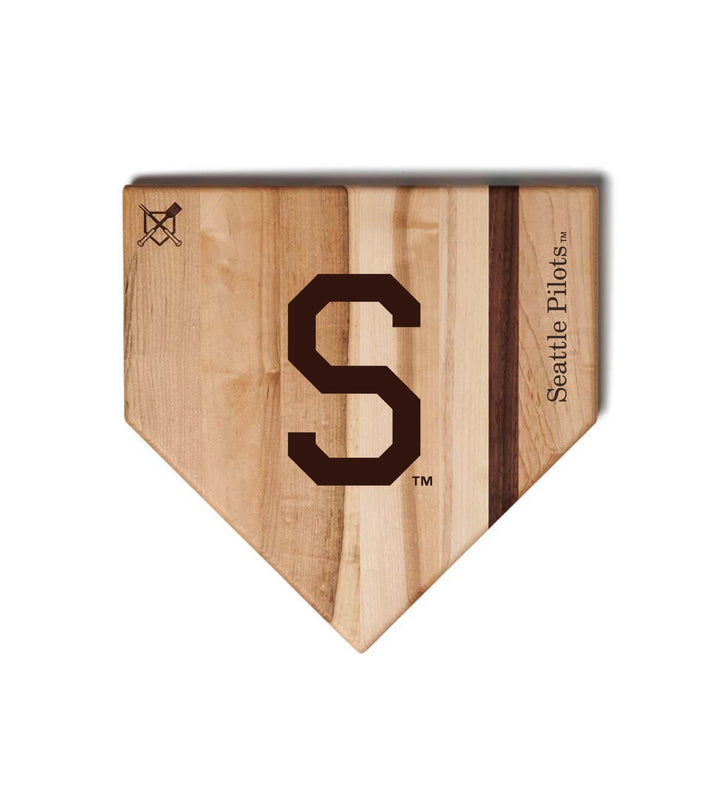 Baseball BBQ Seattle Pilots Home Plate Style 1 (12" x 12") Seattle Pilots Cutting Boards | Choose Your Size & Style