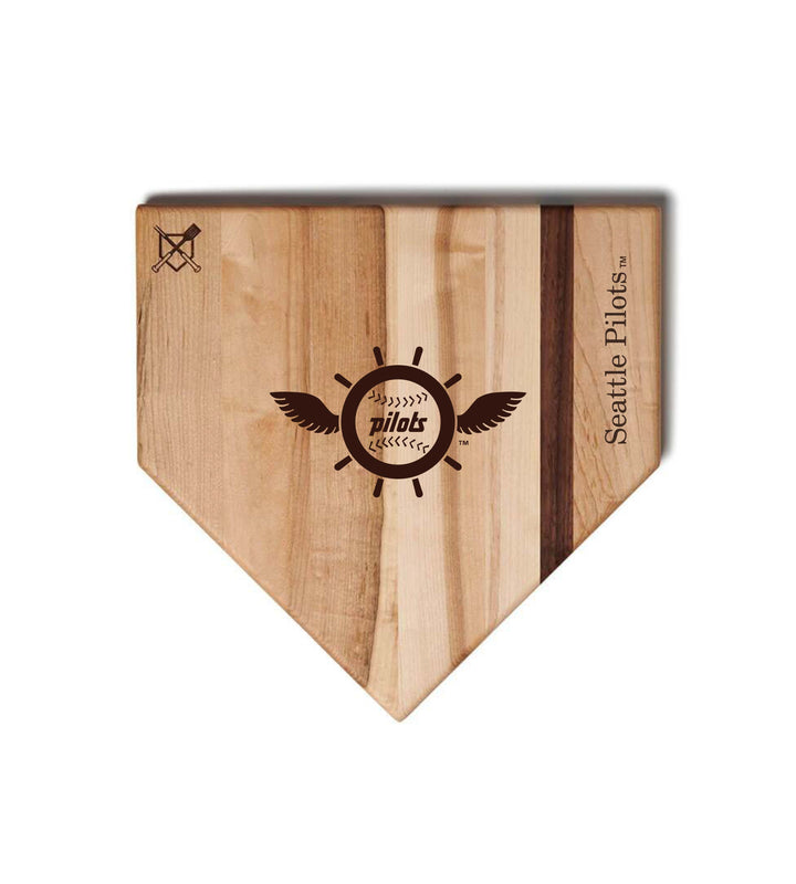 Baseball BBQ Seattle Pilots Home Plate Style 2 (12" x 12") Seattle Pilots Cutting Boards | Choose Your Size & Style