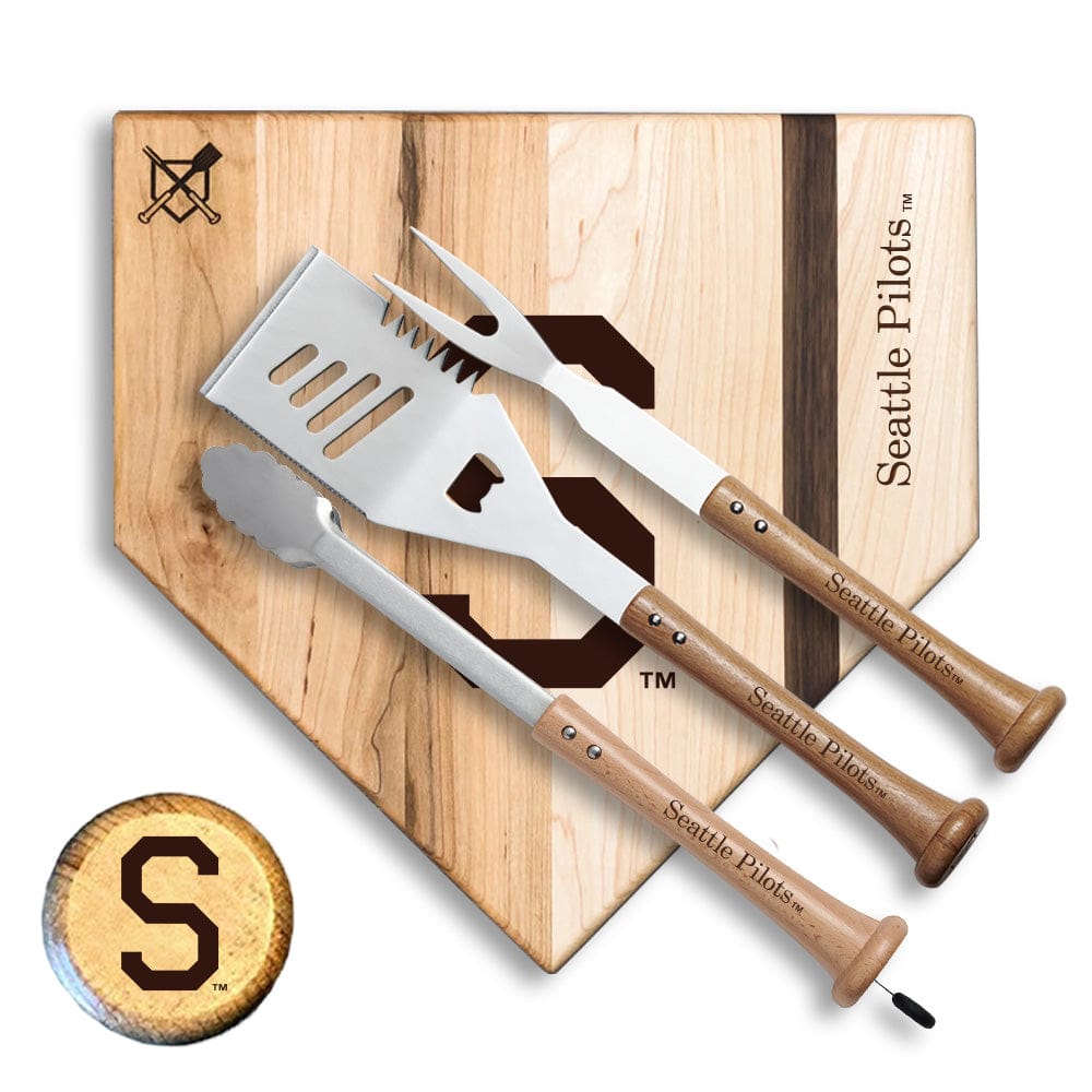 Baseball BBQ Seattle Pilots "SILVER SLUGGER" Combo Set 17" Style 1 Seattle Pilots "SILVER SLUGGER" Combo Set