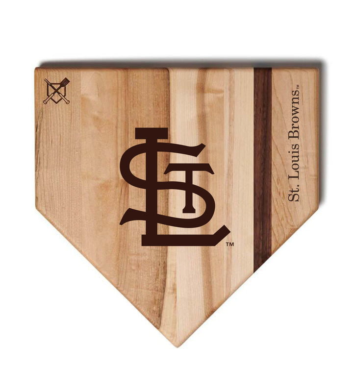 Baseball BBQ St. Louis Browns Full Sized Home Plate Style 1 (17" x 17") St. Louis Browns Cutting Boards | Choose Your Size & Style