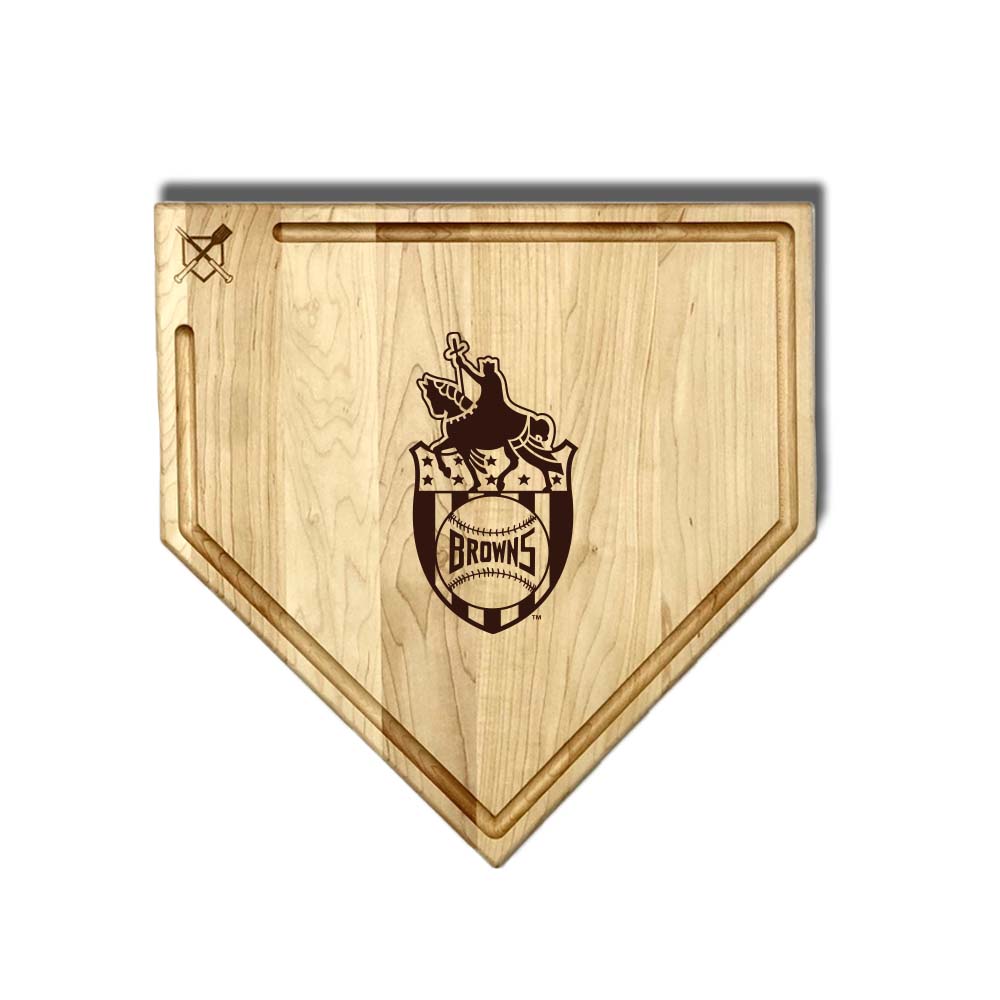 Baseball BBQ St. Louis Browns Full Sized Home Plate Style 2 w/ Trough (17" x 17") St. Louis Browns Cutting Boards | Choose Your Size & Style