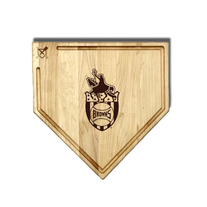 Baseball BBQ St. Louis Browns Full Sized Home Plate Style 2 w/ Trough (17" x 17") St. Louis Browns Cutting Boards | Choose Your Size & Style