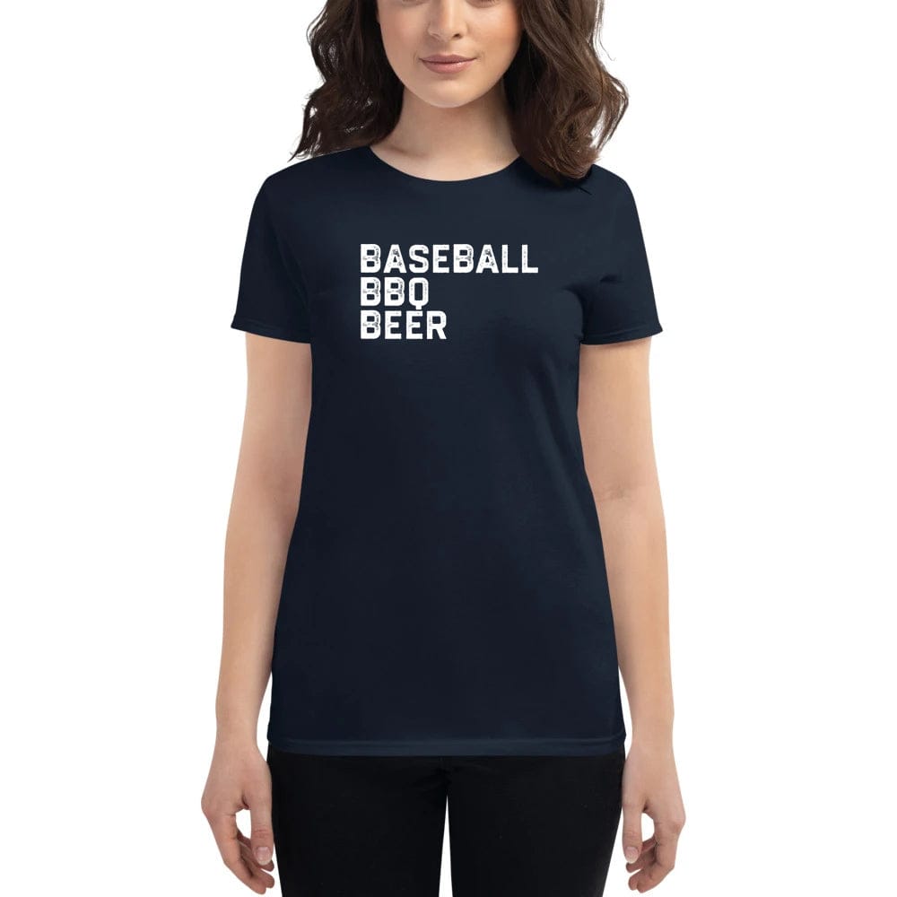 Baseball BBQ T-Shirts 3B Women's Fitted T-Shirt