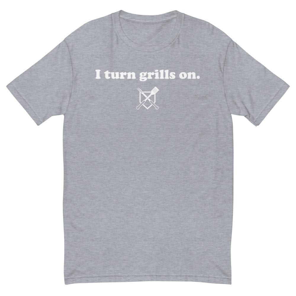 Baseball BBQ T-Shirts Heather Grey / S I Turn Grills On