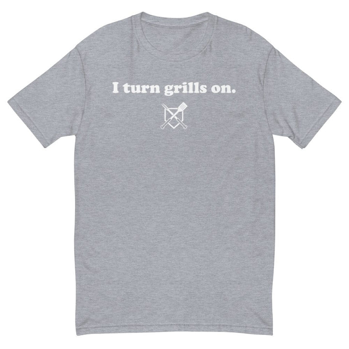 Baseball BBQ T-Shirts Heather Grey / S I Turn Grills On