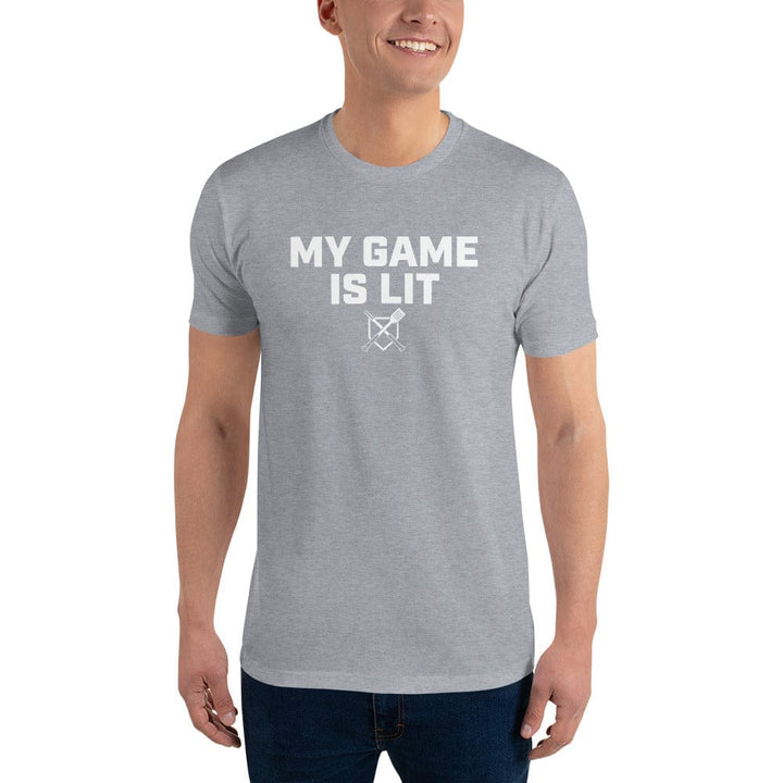 Baseball BBQ T-Shirts Heather Grey / XS My Game is Lit Men's T-Shirt