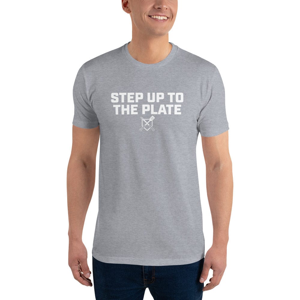 Baseball BBQ T-Shirts Heather Grey / XS Step Up To The Plate Men's T-Shirt