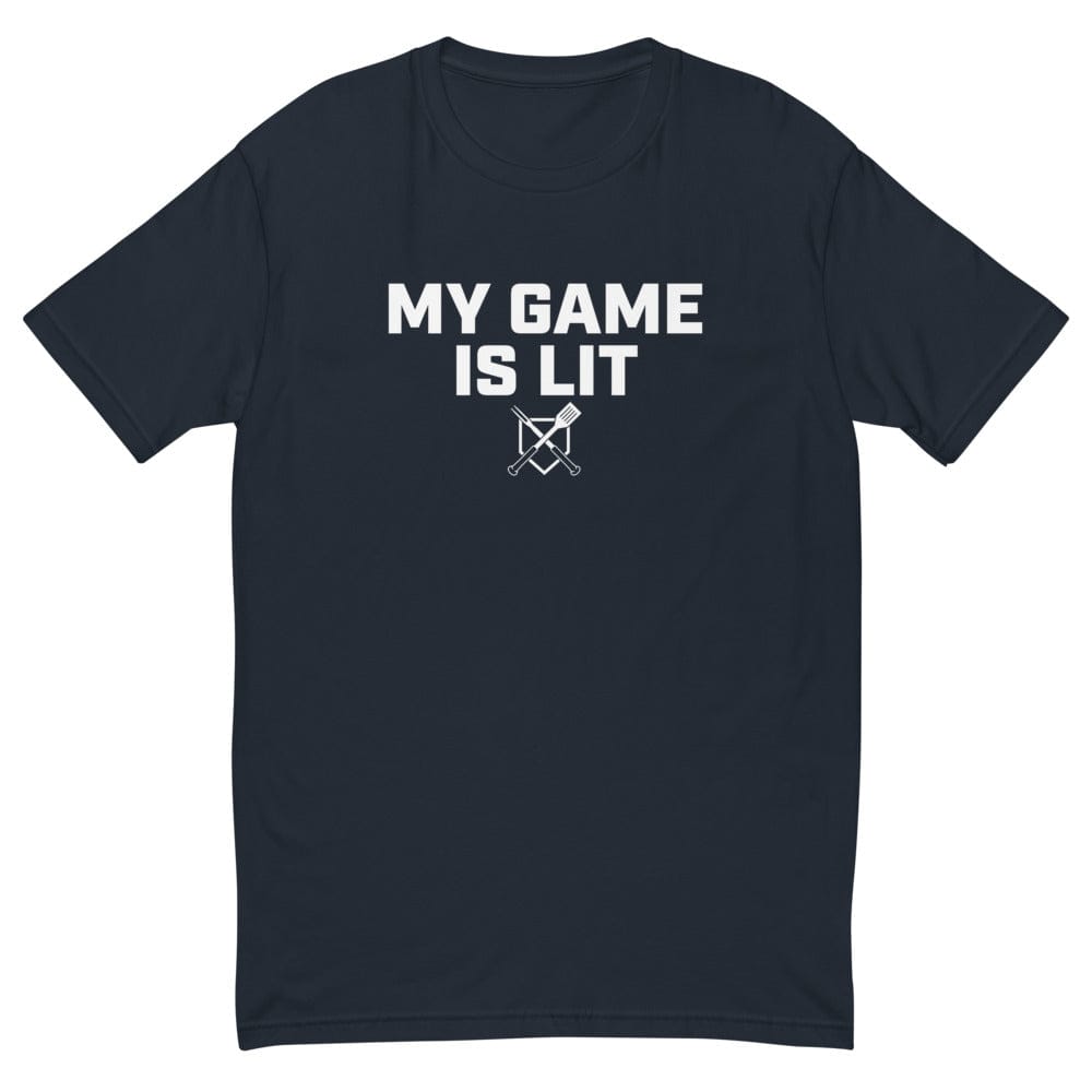 Baseball BBQ T-Shirts Midnight Navy / XS My Game is Lit Men's T-Shirt