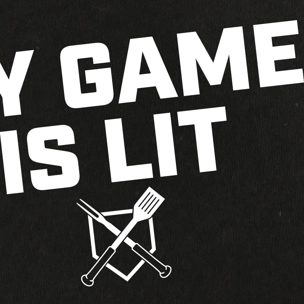 Baseball BBQ T-Shirts My Game is Lit Men's T-Shirt