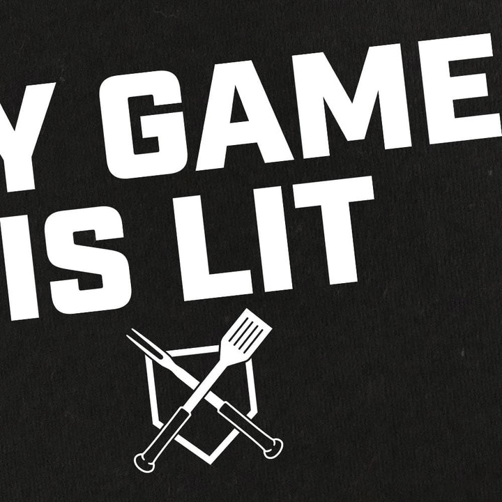 Baseball BBQ T-Shirts My Game is Lit Men's T-Shirt