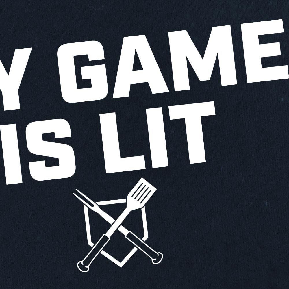 Baseball BBQ T-Shirts My Game is Lit Women's Fitted T-Shirt