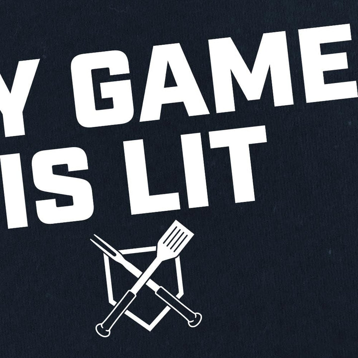 Baseball BBQ T-Shirts My Game is Lit Women's Fitted T-Shirt