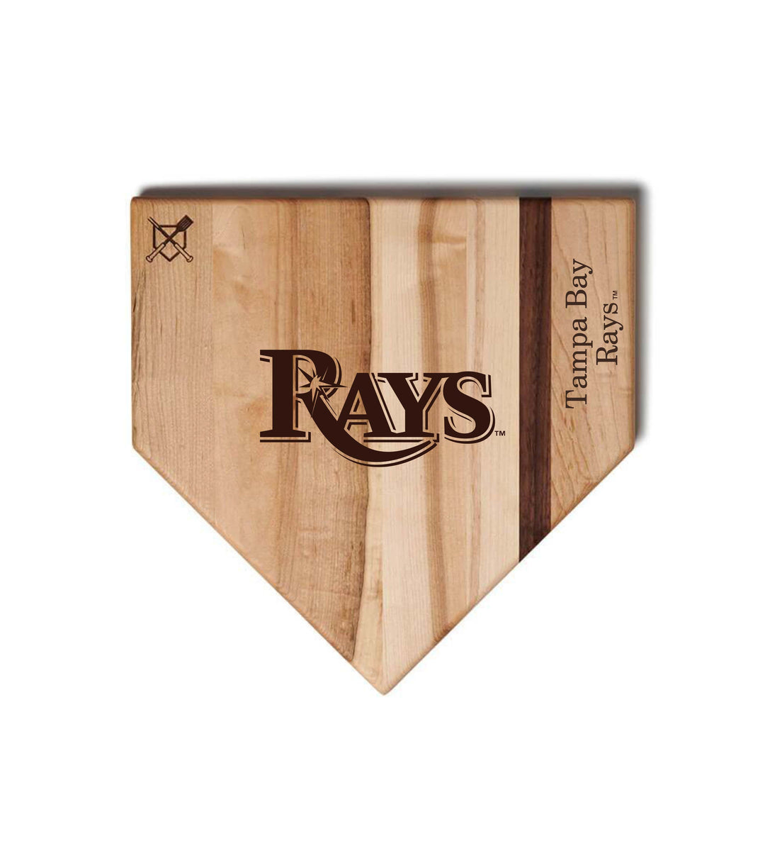 Baseball BBQ Tampa Bay Rays "Rays" Home Plate / 12"x12" Tampa Bay Rays Home Plate Cutting Boards | Multiple Sizes | Multiple Designs