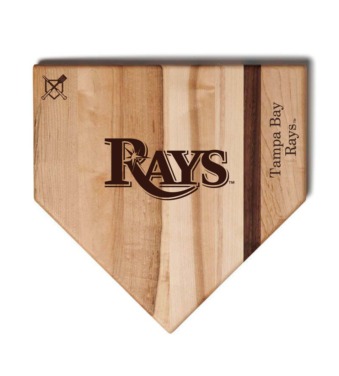 Baseball BBQ Tampa Bay Rays "Rays" Home Plate / 17"x17" Tampa Bay Rays Home Plate Cutting Boards | Multiple Sizes | Multiple Designs
